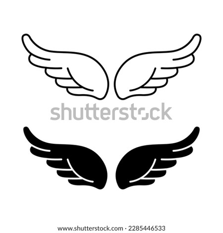 Angel wings icon vector. fly illustration sign collection. pilot symbol. wings logo.