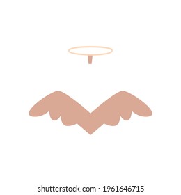 Angel wings, icon, vector illustration isolated on white background.