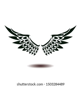 angel wings icon vector on gradient background.