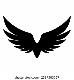 Angel wings icon vector on white background.