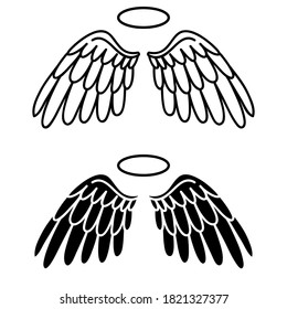 Angel wings icon vector set. fly illustration sign collection. pilot symbol.