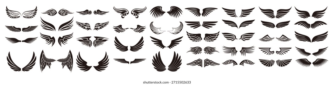Icono de alas de ángel Conjunto de Vectores Fly Ilustración Signo