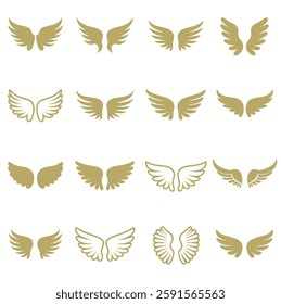 Angel Wings Icons – Decorative and Spiritual Wing Designs in Gold