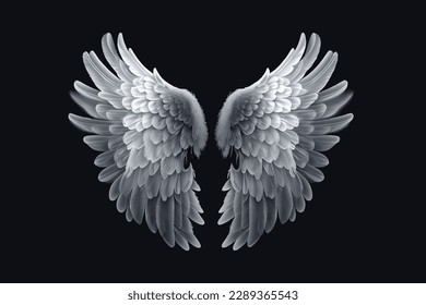 Ilustración de las alas ángel. Diseño de vectores.