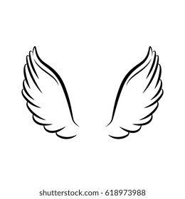 angel wings isolated icon