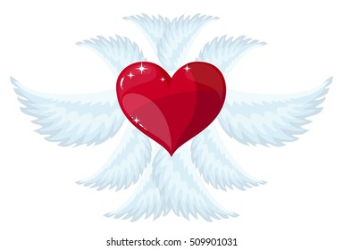 angel wings . Isolated on white background. Stock vector illustration
