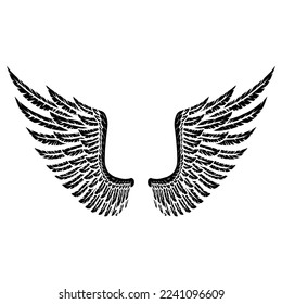 angel wings isolated ,tattoo wings 