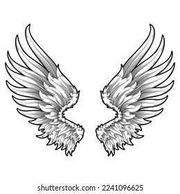 angel wings isolated ,tattoo wings 
