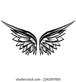 angel wings isolated ,tattoo wings 
