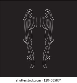 angel wings lettering vector