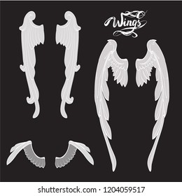 angel wings lettering vector