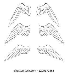 angel wings lettering vector