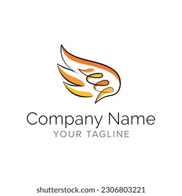 Angel wings Line Art vector Minimalist logo icon Drawing illustration Decor Modern 