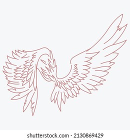 Angel wings line vector illustration