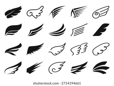 Elemento de Colección de logotipo de alas de ángel