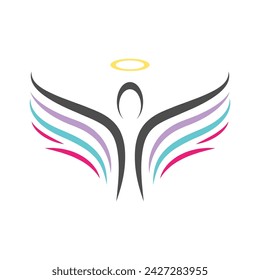 Angel wings logo icon design template