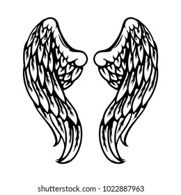 Angel Wings Mascots Logo Line Stock Vector (Royalty Free) 1022887963 ...