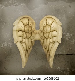 Angel wings old style vector