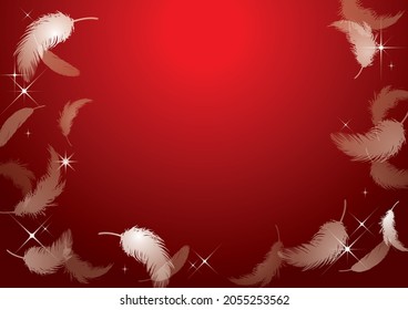 Angel wings on the red background
