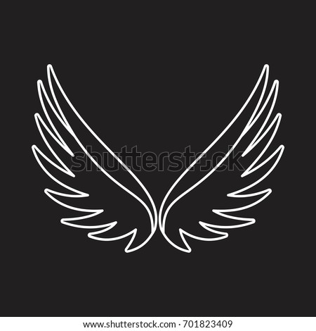 angel wings outline icon