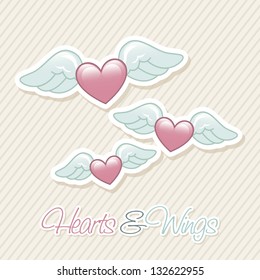 angel wings over beige background. vector illustration