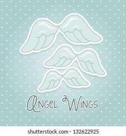 angel wings over blue background. vector illustration