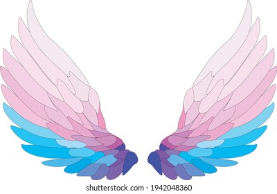 angel wings in pastel colors