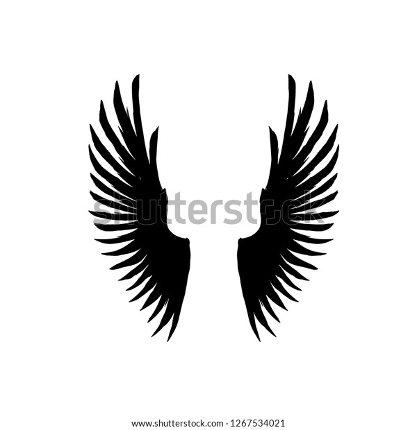 Download Angel Wings Pattern Silhouette Fantasy Vector Stock Vector ...