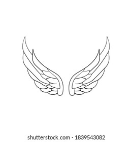 Angel Wings Outline Illustration Stock Illustration 1037757343 ...