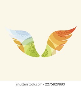 Angel Wings Rainbow Color Illustrations  Vectors