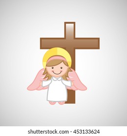 angel wings religion   isolated, vector illustration eps10