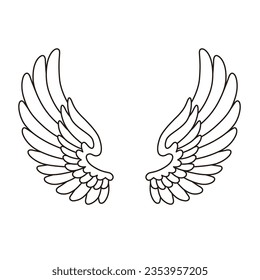 angel wings romantic symbol, vector illustration　