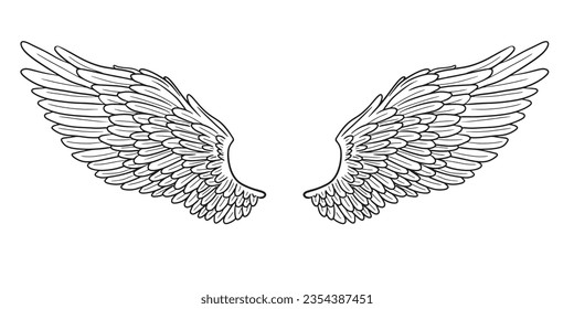 angel wings romantic symbol, vector illustration　