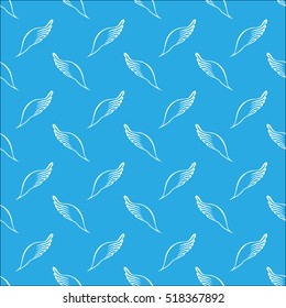 Angel wings seamless sketch pattern