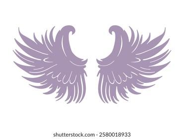 Angel wings silhouette isolated on white. Vector illustration.