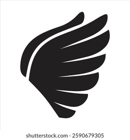 angel wings silhouette. angel wings tattoo design. vector angel wings isolated on white background. hand drawn angel or bird wings silhouettes.