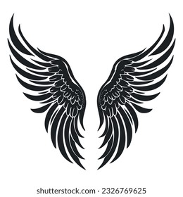 angel wings silhouette. vector illustration Icon. EPS 10