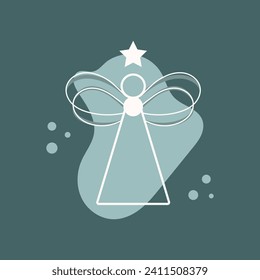 Engel mit Flügeln und Stern. Vektorgrafik. Flachdesign