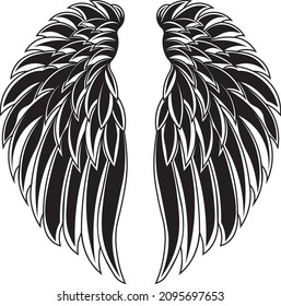 Angel wings SVG design for logos and emblems svg