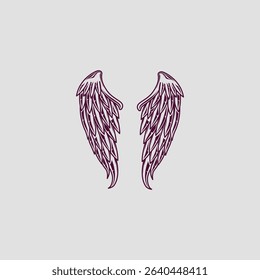 Angel Wings Tattoo Design flat vector design