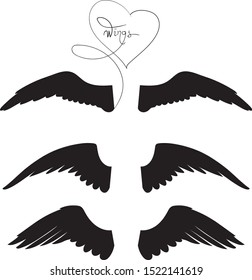 angel wings tattoo vintage texture pattern vector