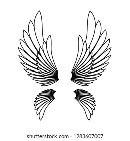 Angel wings template logo design element. Vector illustration.