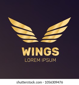 Angel wings vector. Bird wings art. Cartoon sketch of angel wing