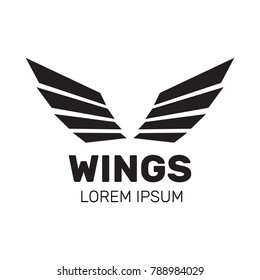 Angel wings vector. Bird wings art. Cartoon sketch of angel wings.