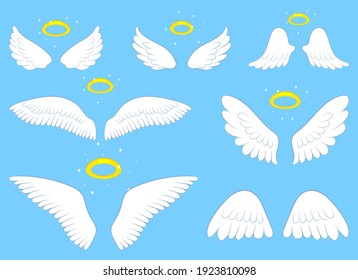 Angel wings vector design illustration isolated on blue background