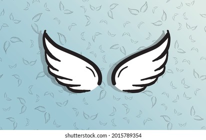 Angel wings vector hand drawn illustration