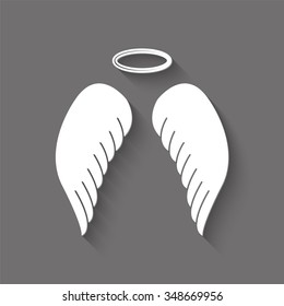 Angel Wings Vector Icon Shadow Stock Vector (Royalty Free) 348669956 ...