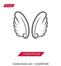 angel wings vector icon symbol