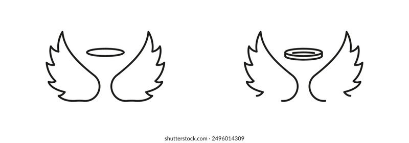 Angel wings vector icons. Angelic wing heavenly concept  icon set.