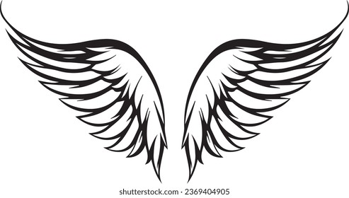 angel wings vector illustration for tattoo and sticker